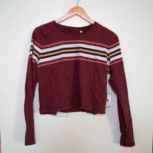 Crop top, striped long sleeve